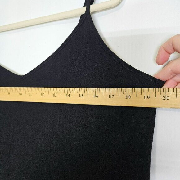 Studio B Bobeau Black Linen Side Slit Dress Midi Sleeveless Linen Blend Staple L - Picture 10 of 13